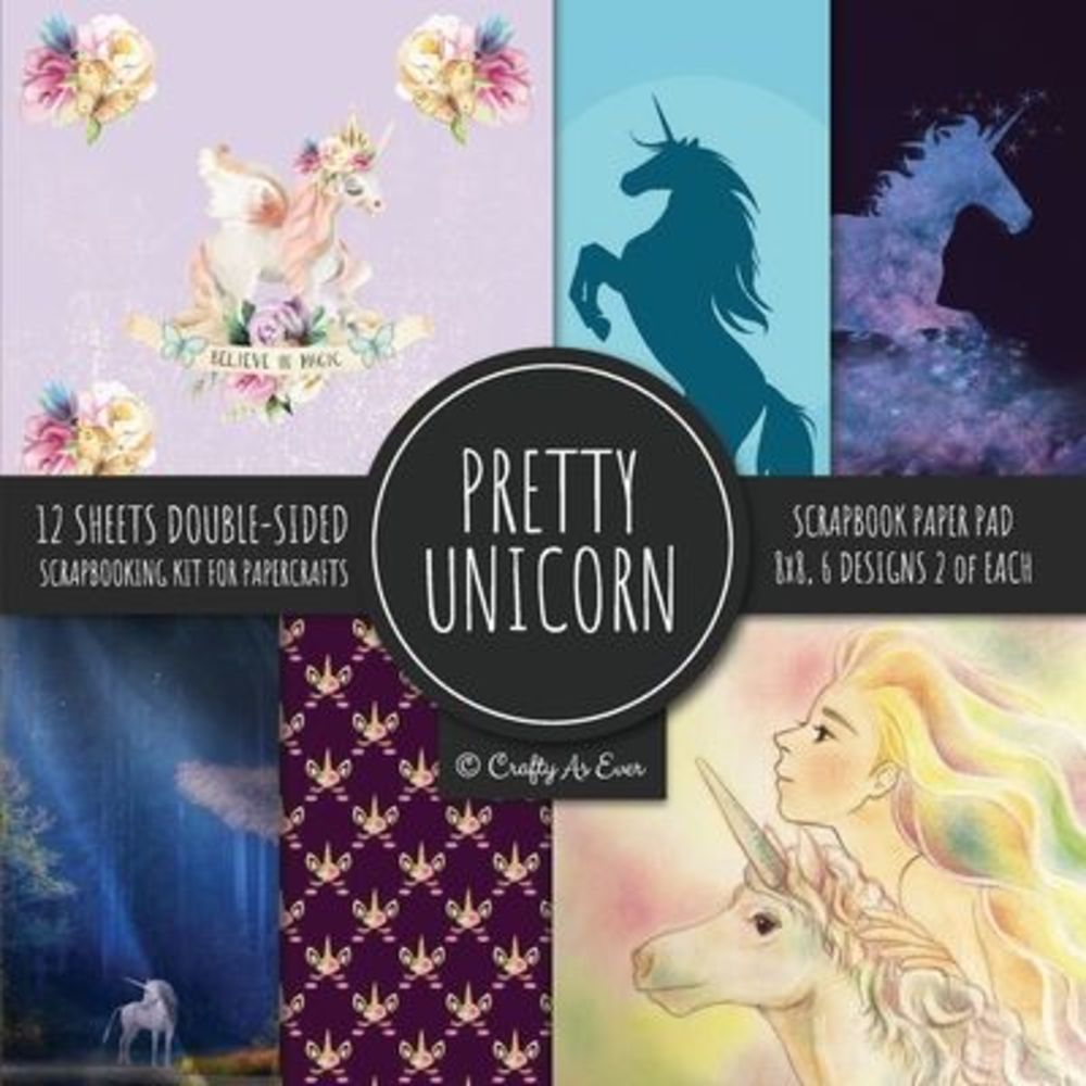 Pretty Unicorn Scrapbook Paper Pad 8x8 Scrapbooking Kit for Papercrafts, Cardmak